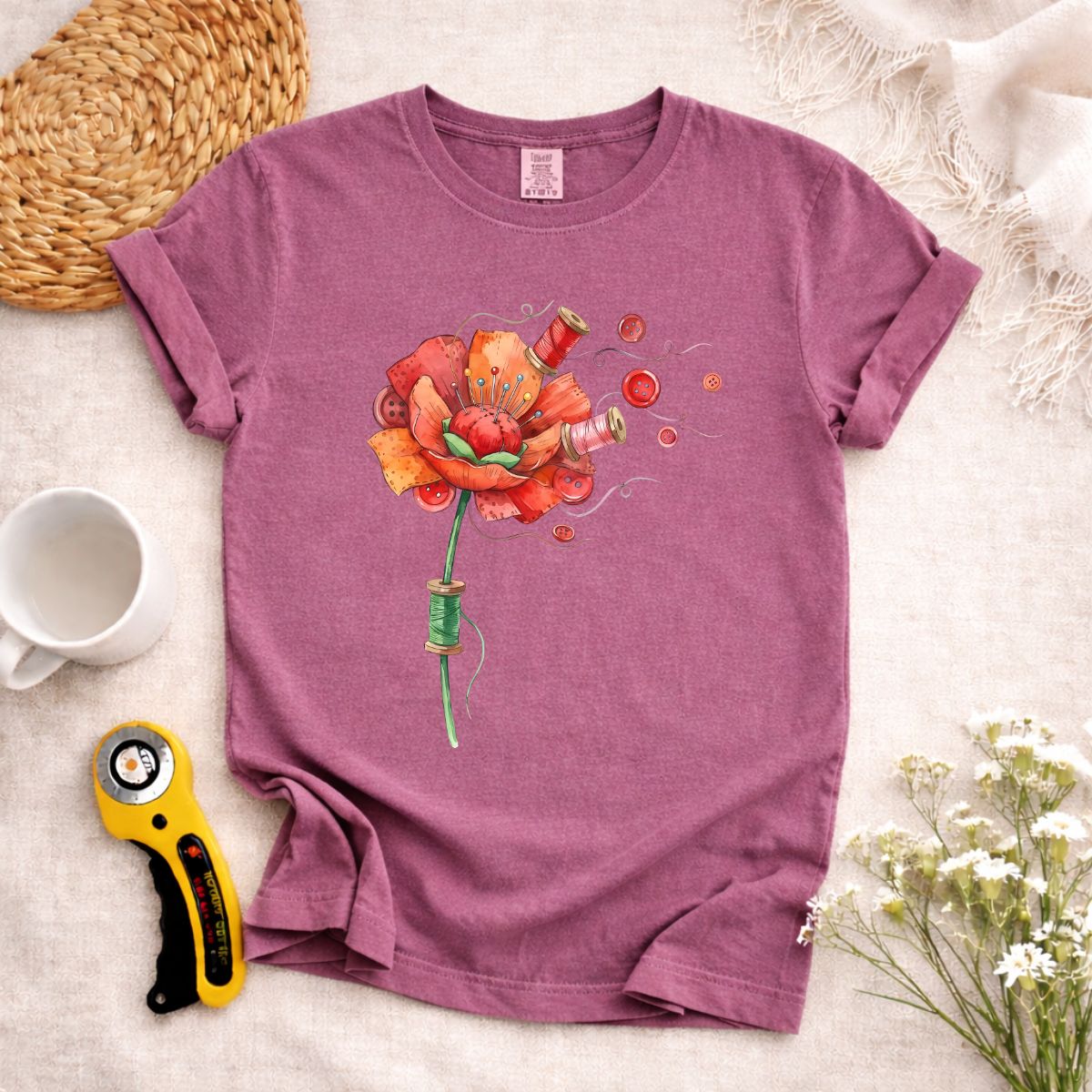 Sewing Flowers T-Shirt