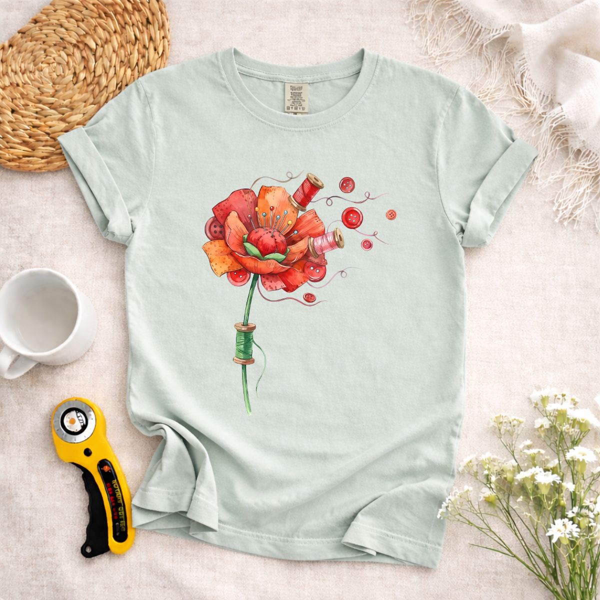 Sewing Flowers T-Shirt