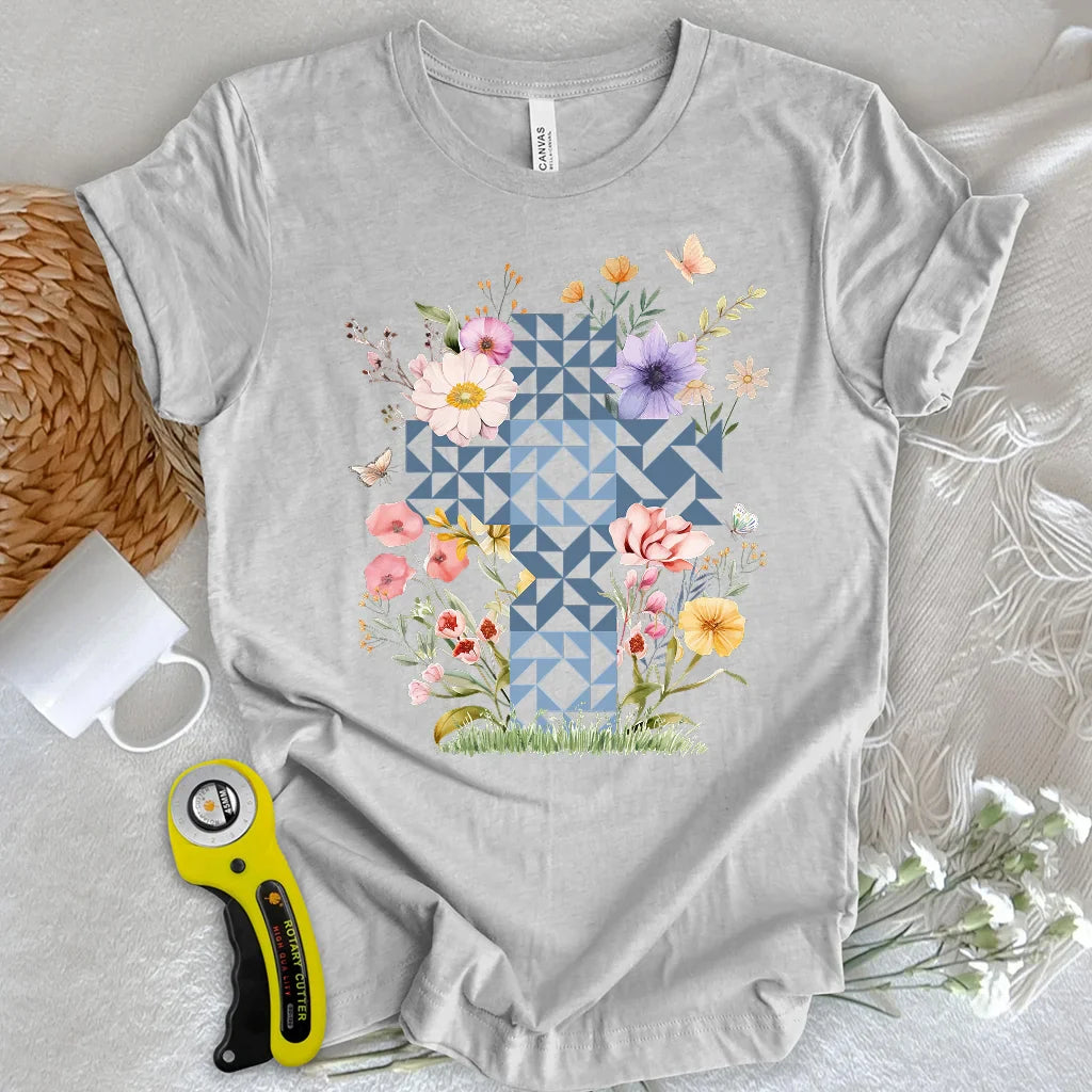 Floral Faith Quilt T-Shirt