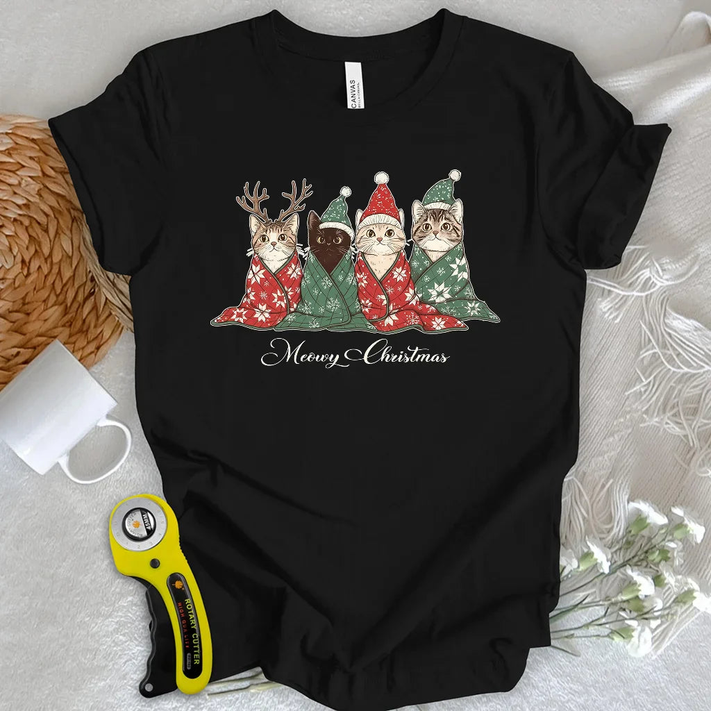 Meowy Christmas T-shirt