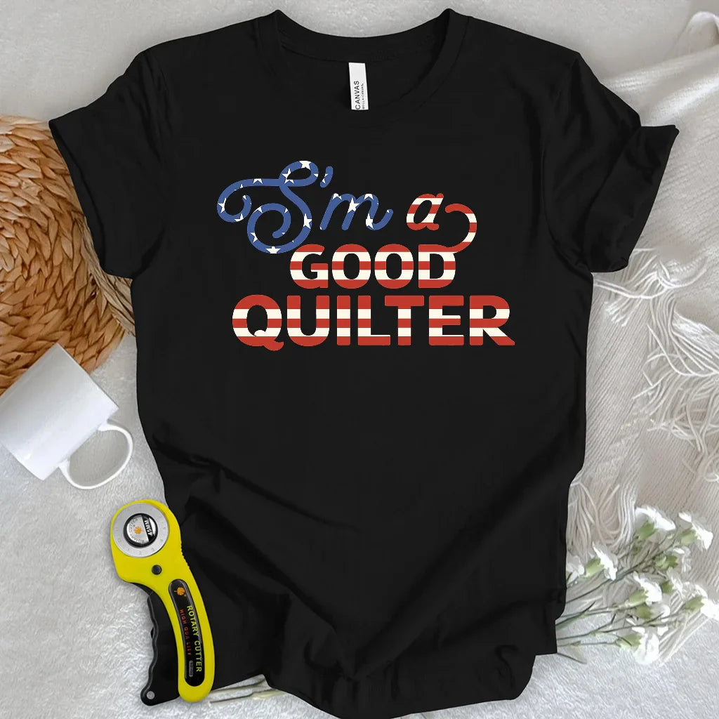 Red, White & Quilted T-Shirt