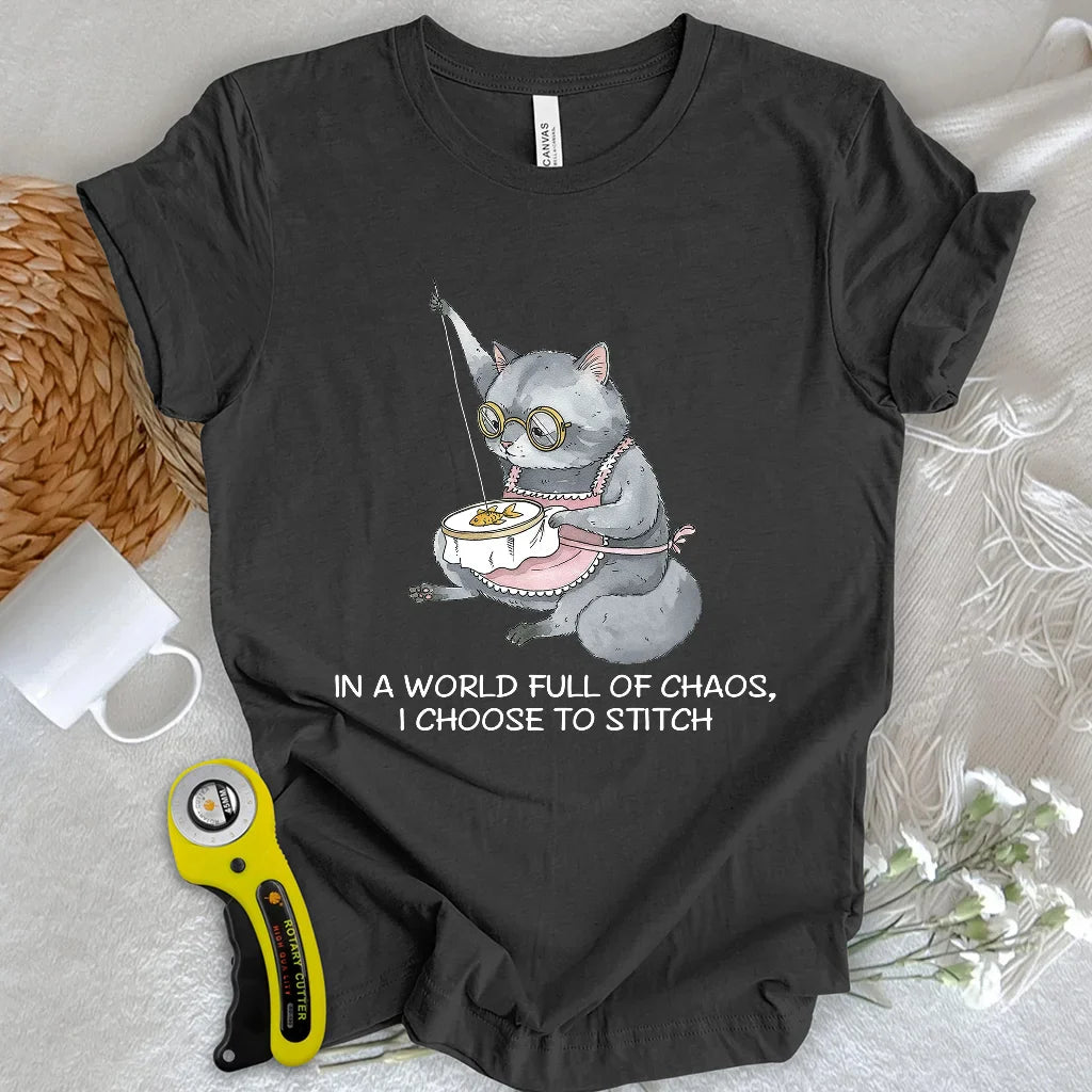 Granny Cat Sewist T-shirt