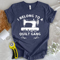 In a quilt gang T-shirt