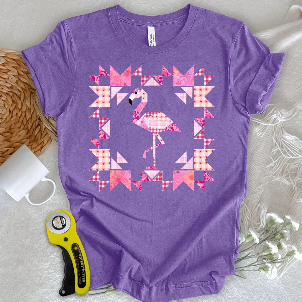 Patchwork Flamingo Panel T-Shirt