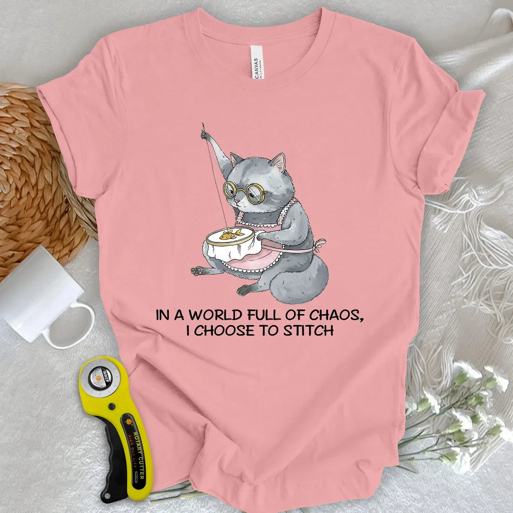 Granny Cat Sewist T-shirt