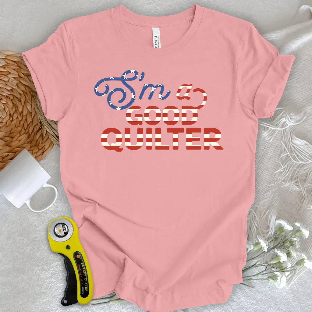 Red, White & Quilted T-Shirt