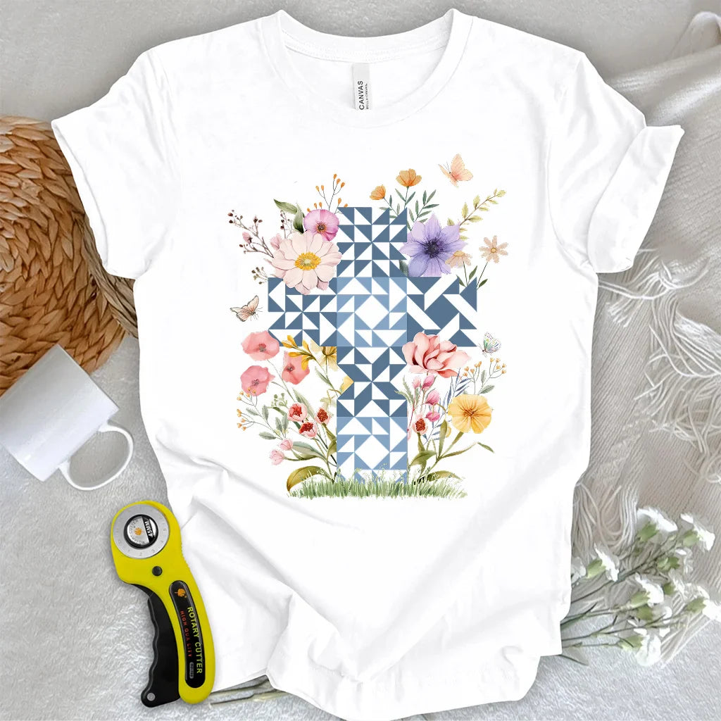 Floral Faith Quilt T-Shirt